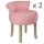 Lot de 2 - Tabouret Firmin - Assise en lin - H. 58 cm - Rose