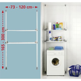 Etagère pour machine à laver et toilette - H. 165/300 cm - Gris