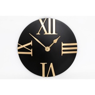 Horloge murale design Eva - Diam. 30,5 cm - Noir et or
