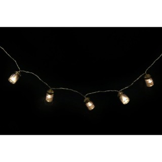 Guirlande lumineuse Bocaux - 10 LED - L. 140 cm - Noir