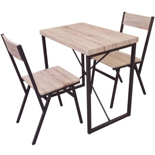 Table haute avec chaises Dock - L. 80 x H. 75 cm - Marron