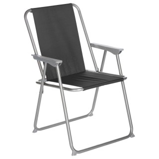 Chaise de camping Grecia - Pliable - Noir
