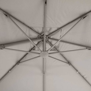 Parasol déporté carré Eléa - Inclinable - L. 300 x l. 300 cm - Marron noisette et tonka