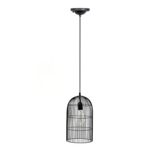 Suspension luminaire en métal filaire Cage - Diam. 20 cm - Noir