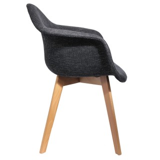 Fauteuil scandi en grosse maille Flora - Noir