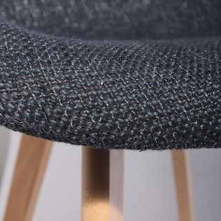 Fauteuil scandi en grosse maille Flora - Noir