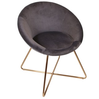 Fauteuil de salon en velours Karl - Gris