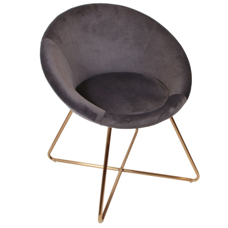 Fauteuil de salon en velours Karl - Gris