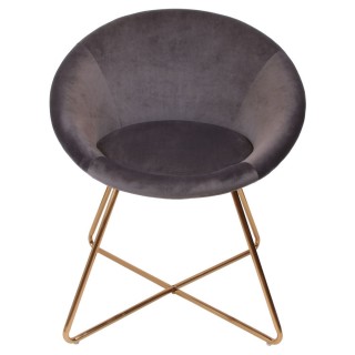 Fauteuil de salon en velours Karl - Gris