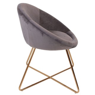 Fauteuil de salon en velours Karl - Gris