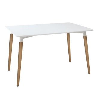 Table à manger scandi Roka - L. 150 x H. 74 cm - Blanc