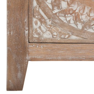 Table de chevet ethnique Shirel - L. 40 x H. 45 cm - Marron