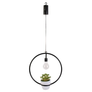 Suspension LED décorative avec plante Garden - H. 35 cm - Noir