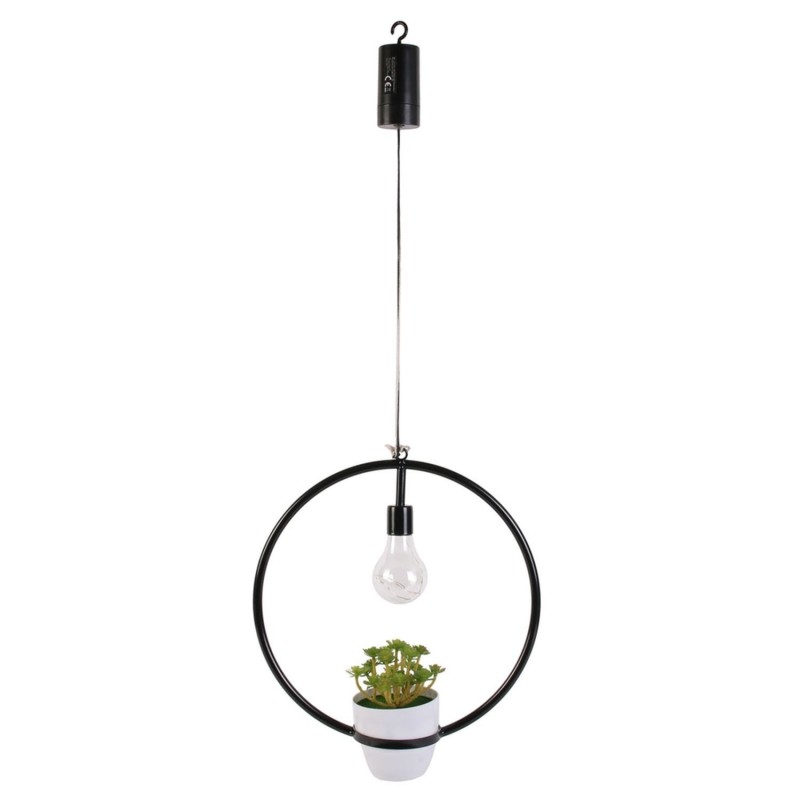 Suspension LED décorative avec plante Garden - H. 35 cm - Noir