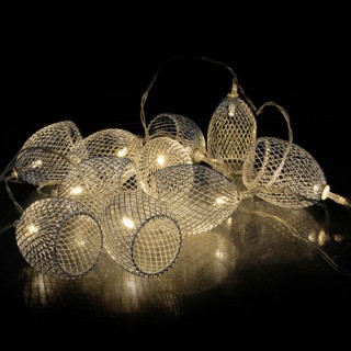 Guirlande lumineuse en métal 10 LED Cage - L. 175 cm - Argent