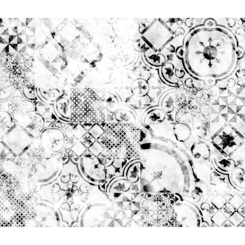 Crédence adhésive en alu imitation Marbre - L. 70 x l. 40 cm - Blanc