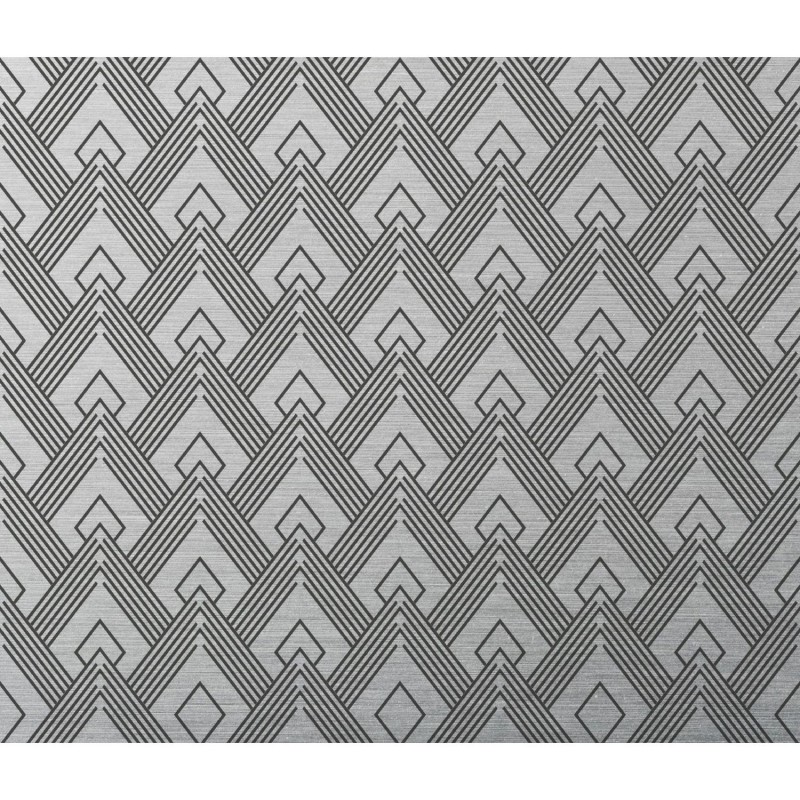 Crédence adhésive en aluminium Art déco - L. 70 x l. 60 cm - Noir