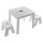 Table bureau avec tabourets enfant Douceur - L. 57 x H. 51 cm - Blanc et gris