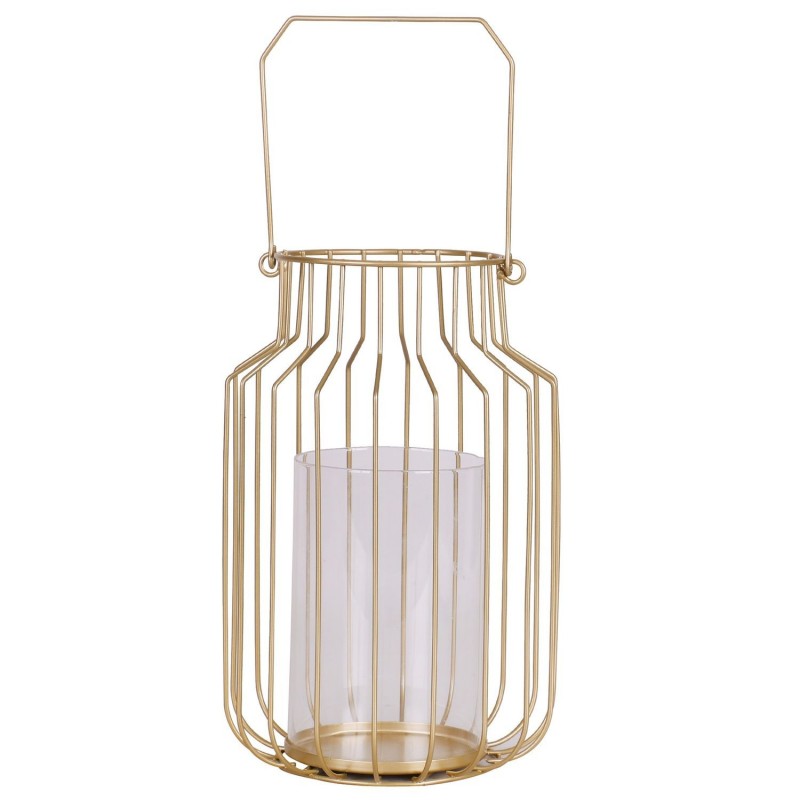 Lanterne ronde design métal Gold Home - Doré