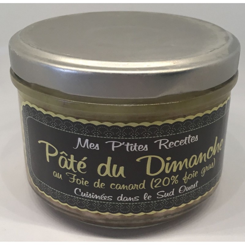 Pâté du Dimanche au foie gras - Cuisiné dans le Sud Ouest - France - Mes P'tites Recettes - pot 200g