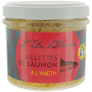 Rillettes de saumon à l'aneth  - Fabriqué en Bretagne - L'Ile Bleue - pot 100g