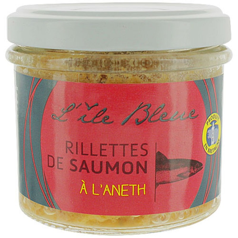Rillettes de saumon à l'aneth - Fabriqué en Bretagne - L'Ile Bleue - pot 100g Rillettes de saumon à l'aneth - Fabriqué en Bretagne - L'Ile Bleue - pot 100g