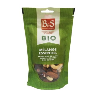 Mélange essentiel Bio raisins, noix de cajou, amandes, noisette - B&S - sachet 125g
