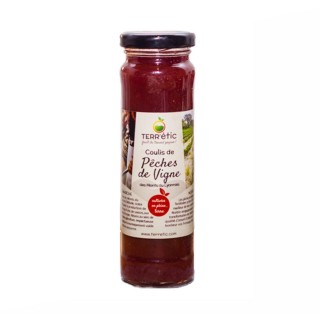 Coulis de pêches de vigne  - Mont du Lyonnais - Terr'étic fruit du travail paysan - bocal 156ml