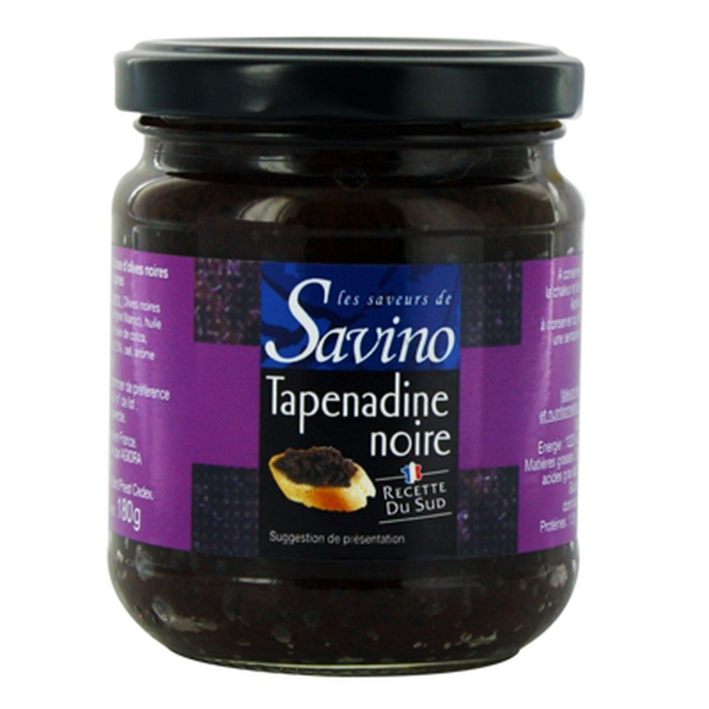 Tapenadine olivade noire - Les Saveurs de Savino - pot 180g Tapenadine olivade noire - Les Saveurs de Savino - pot 180g