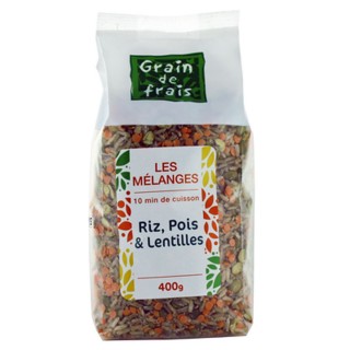 Mélange riz, pois et lentilles - Grain de Frais - paquet 400g