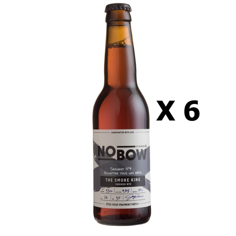 Lot 6x33cl - Bière artisanale Nobow The Smoke King by Mandrin - 33cl 4,8% alc./Vol- Brasserie du Dauphiné