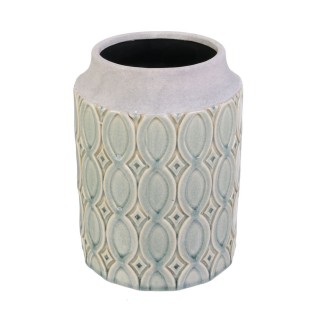 Vase ethnique en céramique Kilali - H. 20 cm - Gris