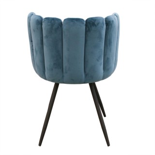 Chaise design effet velours Ariel - Bleu canard
