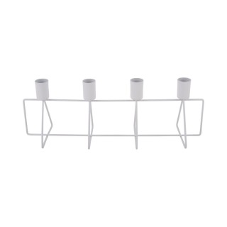 Bougeoir design métal Row - L. 40 cm - Blanc