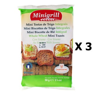 Lot 3x Mini biscottes au blé intégrale - Minigrill - sachet 90g