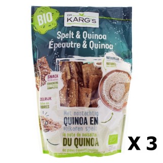 Lot 3x Mini crackers épeautre et quinoa BIO - Dr Karg's - Sachet 110g