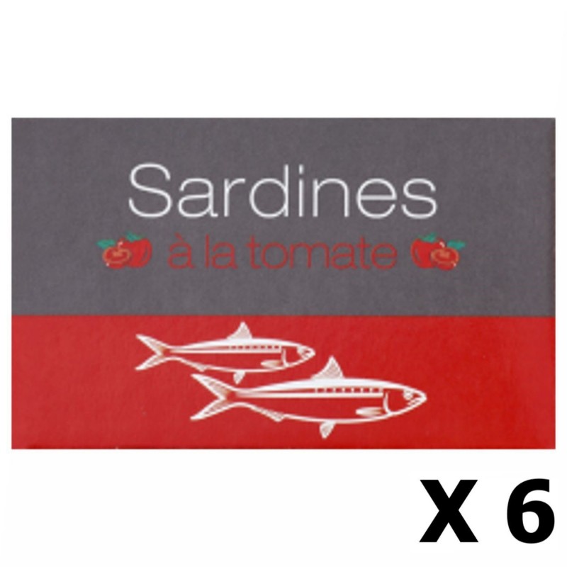 Lot 6x Sardines à la tomate - Maroc - conserve 125g