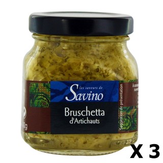 Lot 3x Bruschetta d'artichauts - Les Saveurs de Savino - pot 140g