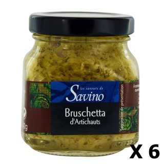 Lot 6x Bruschetta d'artichauts - Les Saveurs de Savino - pot 140g