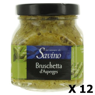 Lot 12x Bruschetta d'asperges vertes - Les Saveurs de Savino - pot 140g
