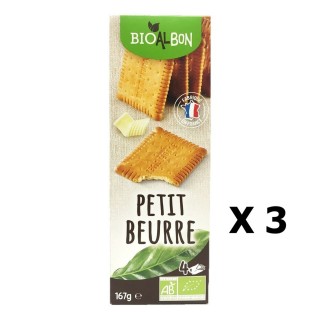 Lot 3x Biscuits petit beurre BIO - Bioalbon - paquet 167g