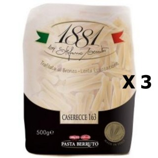 Lot 3x Pâtes italiennes Caserecce n°163 - 1881 Pasta Berruto - paquet 500g