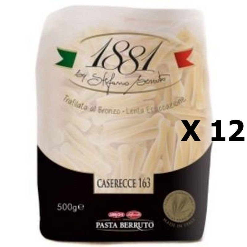 Lot 12x Pâtes italiennes Caserecce n°163 - 1881 Pasta Berruto - paquet 500g