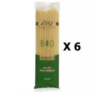 Lot 6x Pâtes italiennes Spaghetti n°5 BIO - 1881 Pasta Berruto - paquet 500g