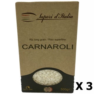 Lot 3x Riz long carnaroli - Italie - Sapori d'Italia   - boîte 500g