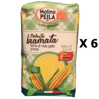 Lot 6x Polinte moyenne jaune - Italie - Molino Peila - paquet 1kg