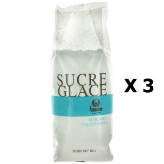 Lot 3x Sucre glace - Giraudon - paquet 1kg