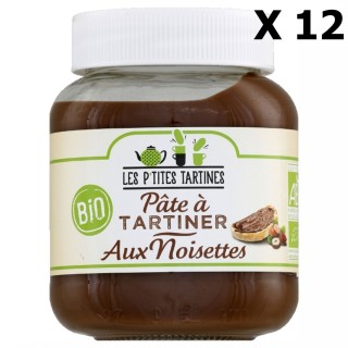 Lot 12x Pâte à tartiner BIO aux noisette - Les P'tites Tartines - pot 350g