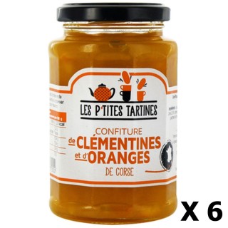 Lot 6x Confiture d'oranges de Corse et clémentine - Les P'tites Tartines - pot 315g