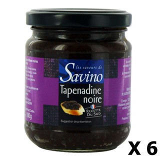 Lot 6x Tapenadine olivade noire - Les Saveurs de Savino - pot 180g